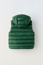 WATER-REPELLENT PADDED HOODED GILET