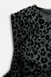 FLOCKED ANIMAL PRINT DRESS