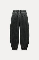 FADED-EFFECT PLUSH TROUSERS