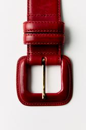 LEATHER BELT WITH SQUARE BUCKLE