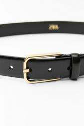 LEATHER BELT WITH SQUARE BUCKLE