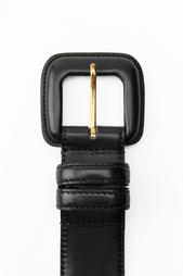 LEATHER BELT WITH SQUARE BUCKLE