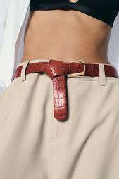 LEATHER BELT WITH SQUARE BUCKLE