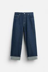 RELAXED FIT JEANS WITH TURN-UP HEMS