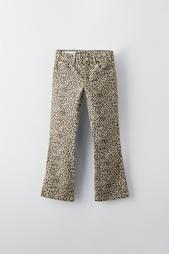 ANIMAL PRINT FLARED JEANS