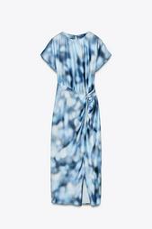 SATIN TIE-DYE MIDI DRESS