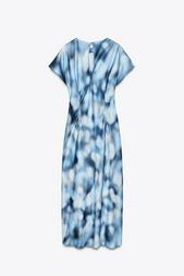 SATIN TIE-DYE MIDI DRESS