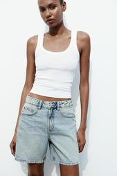 TRF MID-RISE DENIM BERMUDA SHORTS