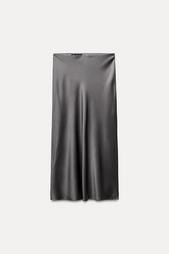 SATIN MIDI SKIRT