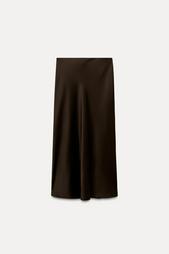 SATIN MIDI SKIRT