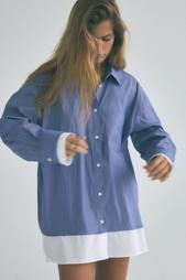 OVERSIZED POPLIN SHIRT WITH DOUBLE CUFFS