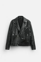 LEATHER-EFFECT BIKER JACKET