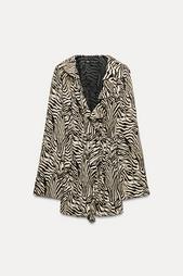 RUFFLED ANIMAL PRINT DRESS