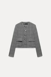 SHORT HOUNDSTOOTH BLAZER