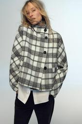 CHECKED HIGH-NECK JACKET