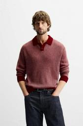 CONTRAST KNIT POLO SHIRT