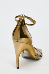 METALLIC SANDALS WITH OVAL HEEL