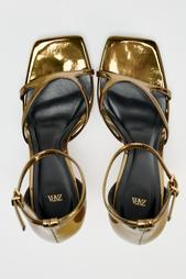 METALLIC SANDALS WITH OVAL HEEL