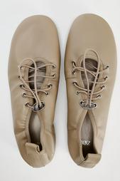 LACE-UP LEATHER BALLET FLATS