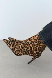 ANIMAL PRINT LEATHER ANKLE BOOTS