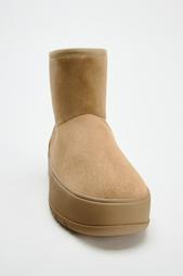 FAUX FUR PLATFORM ANKLE BOOTS