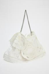 EMBROIDERED MINI BUCKET BAG WITH LACE DETAIL