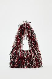 MULTICOLOURED FRINGED BUCKET BAG