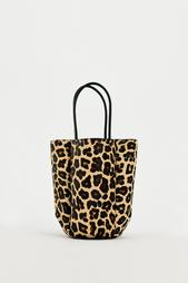 ANIMAL PRINT LEATHER MINI BUCKET BAG