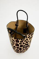 ANIMAL PRINT LEATHER MINI BUCKET BAG